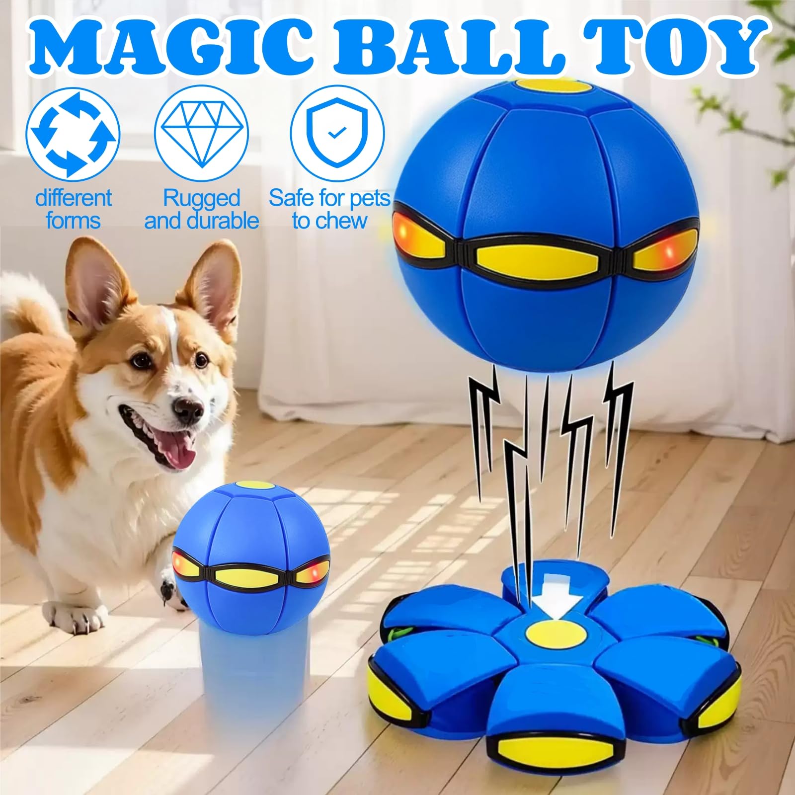 Generic Magic Ball six LED lights glow for nighttime fun and visibility