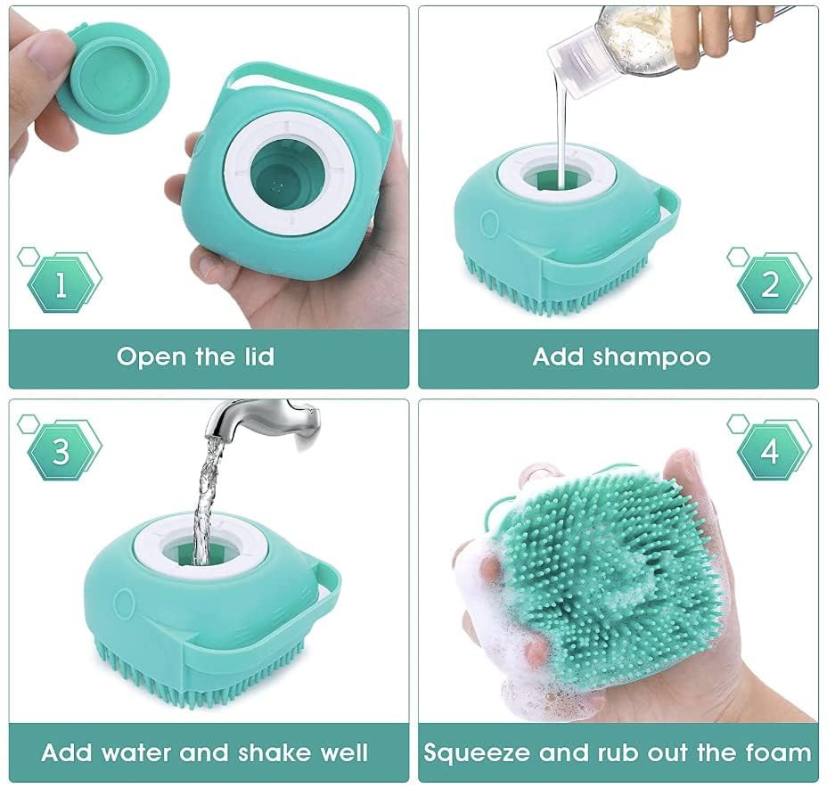 Generic Pet Bath Massage Brush dog-bath-use helps remove loose hair gently during bath