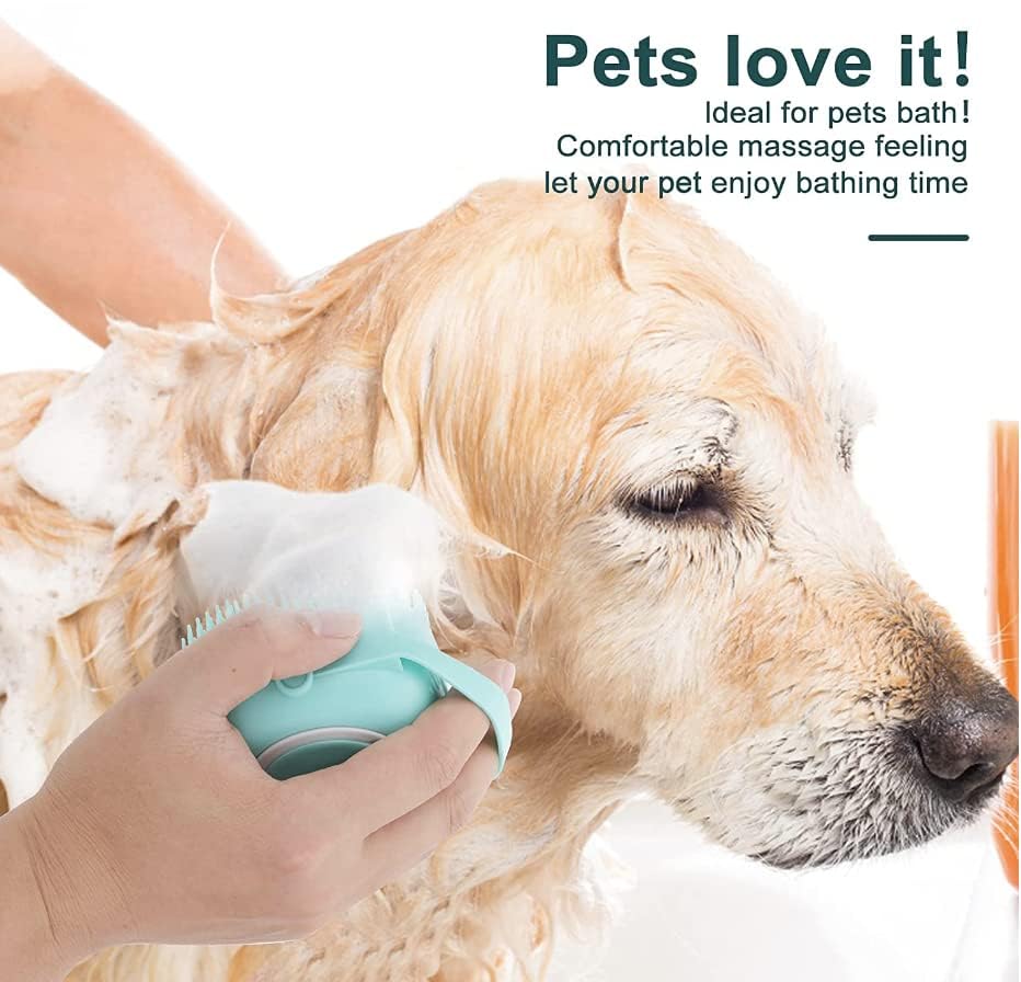 Generic Pet Bath Massage Brush soft-silicone material provides comfortable skin massage