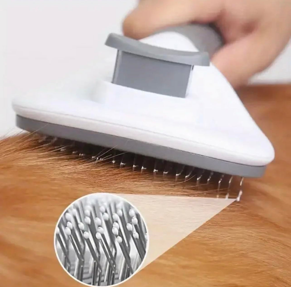 Generic Pet Grooming Brush easy-cleaning action demonstrated during routine grooming.