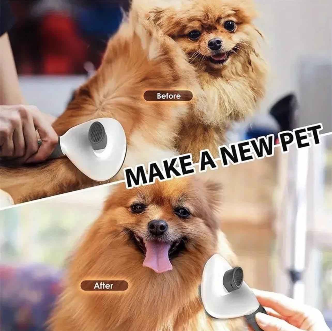 Generic Pet Grooming Brush gray handle design for comfortable daily use.