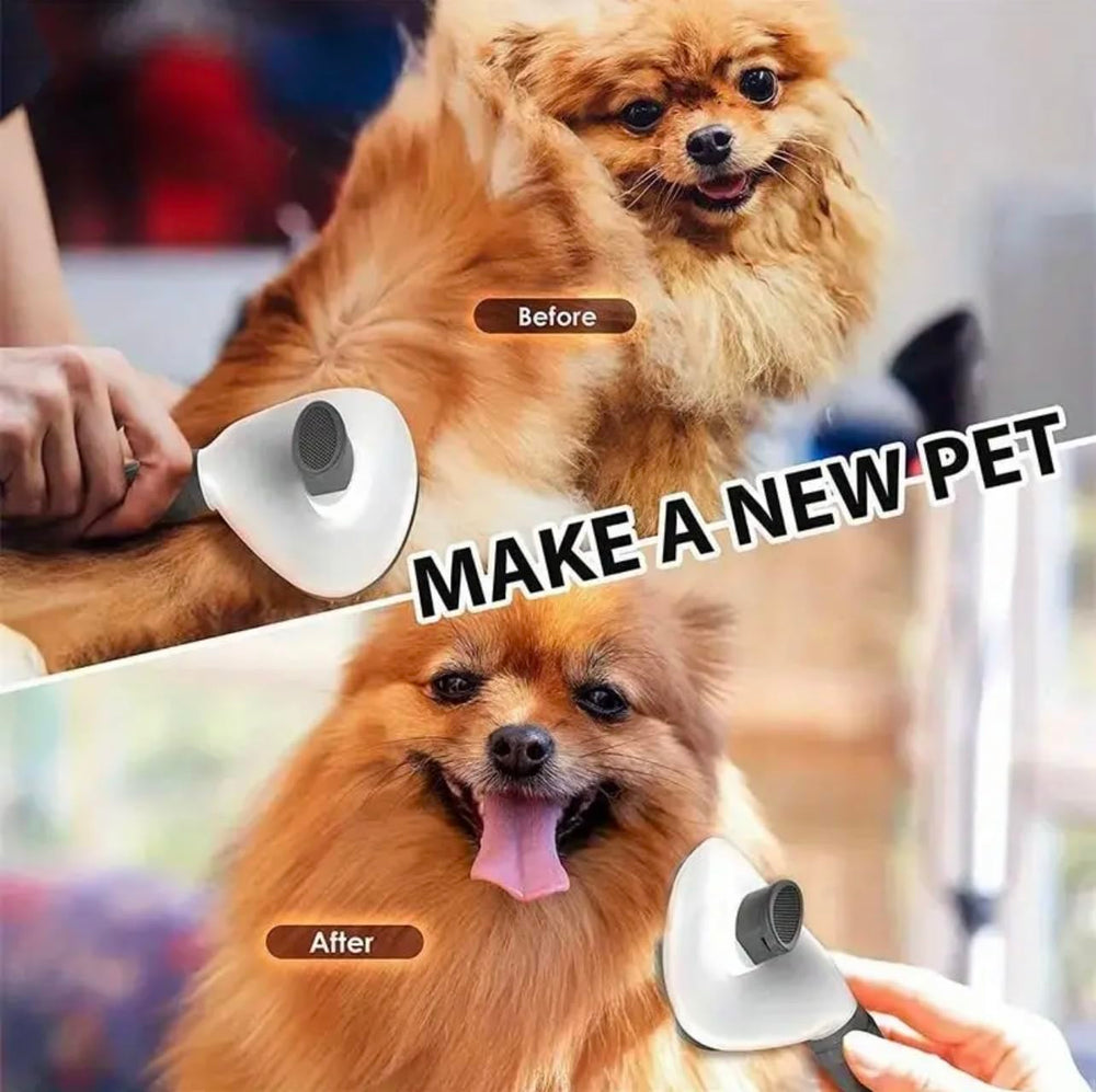 Generic Pet Grooming Brush gray handle design for comfortable daily use.