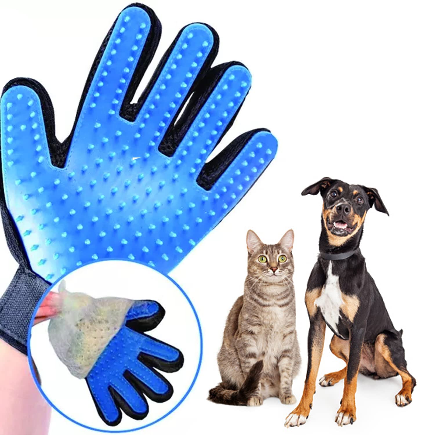 Generic Pet Grooming Glove adjustable-fit design provides secure, comfortable grip.