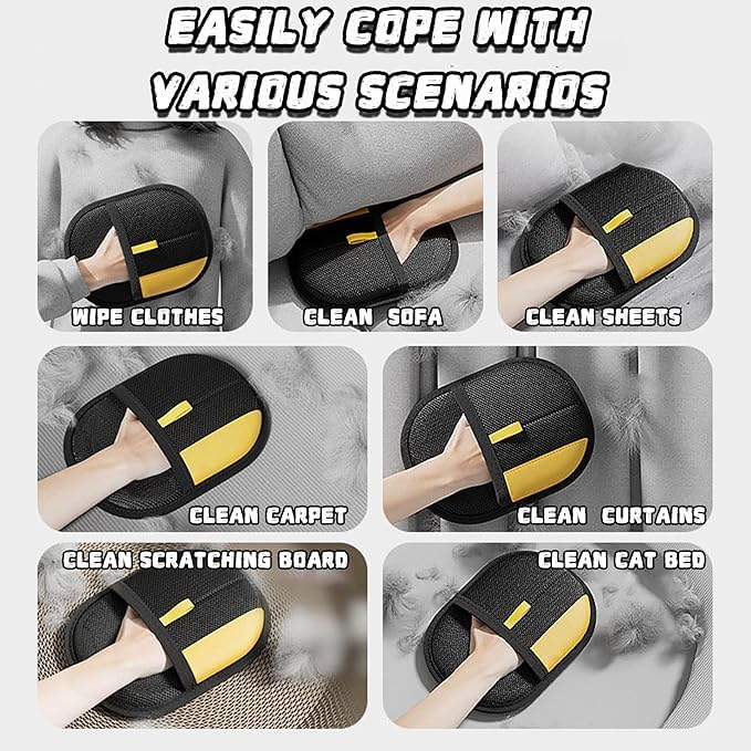 Generic Pet Hair Removal Glove used on car seat to tidy fur after rides.