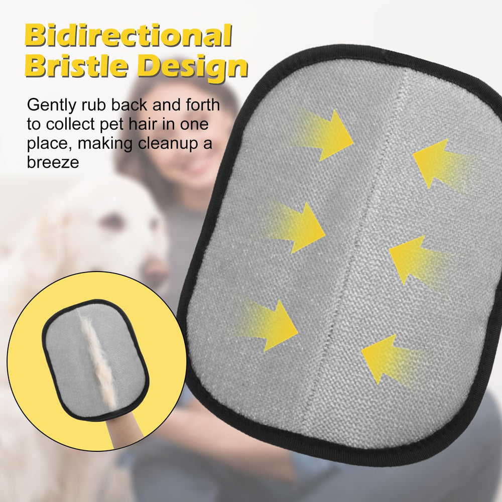 Generic pet hair removal glove used on car seats for tidy interior.