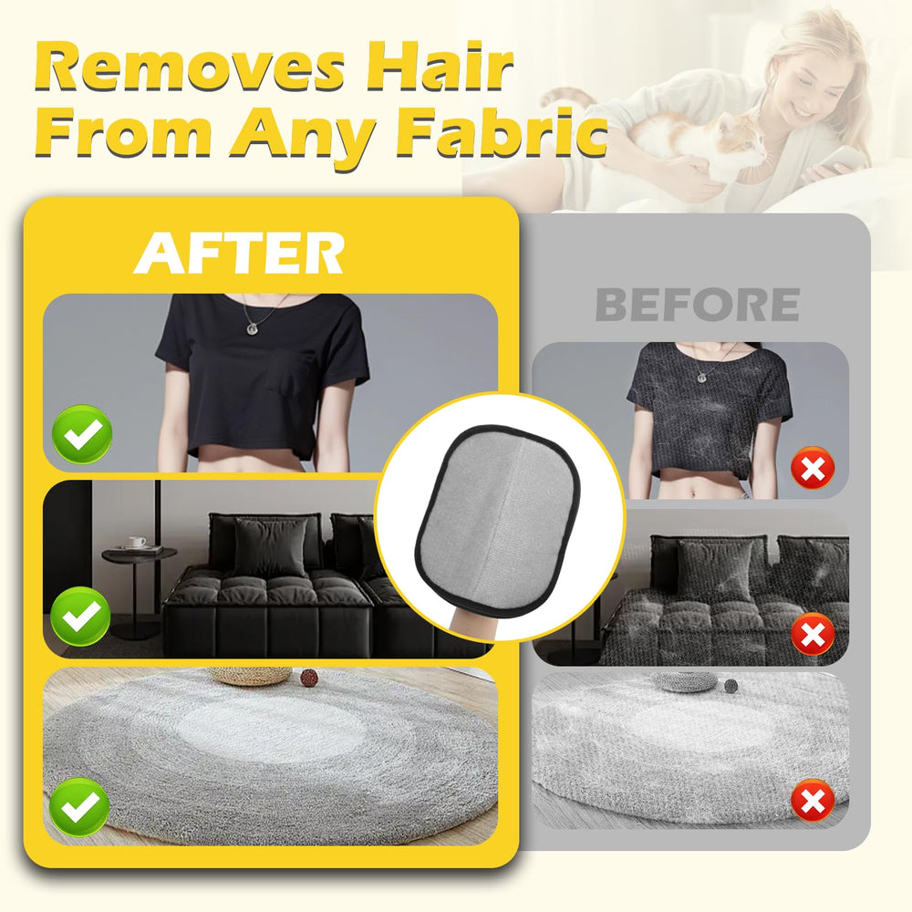 Generic pet hair removal glove on clothing keeps outfits fur-free.