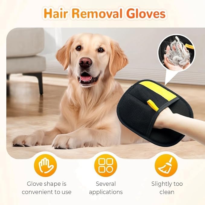 Generic Pet Hair Removal Glove double-sided design enables efficient removal on surfaces.
