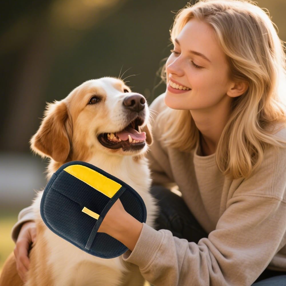 Generic Pet Hair Removal Glove grooming side enhances pet bonding.