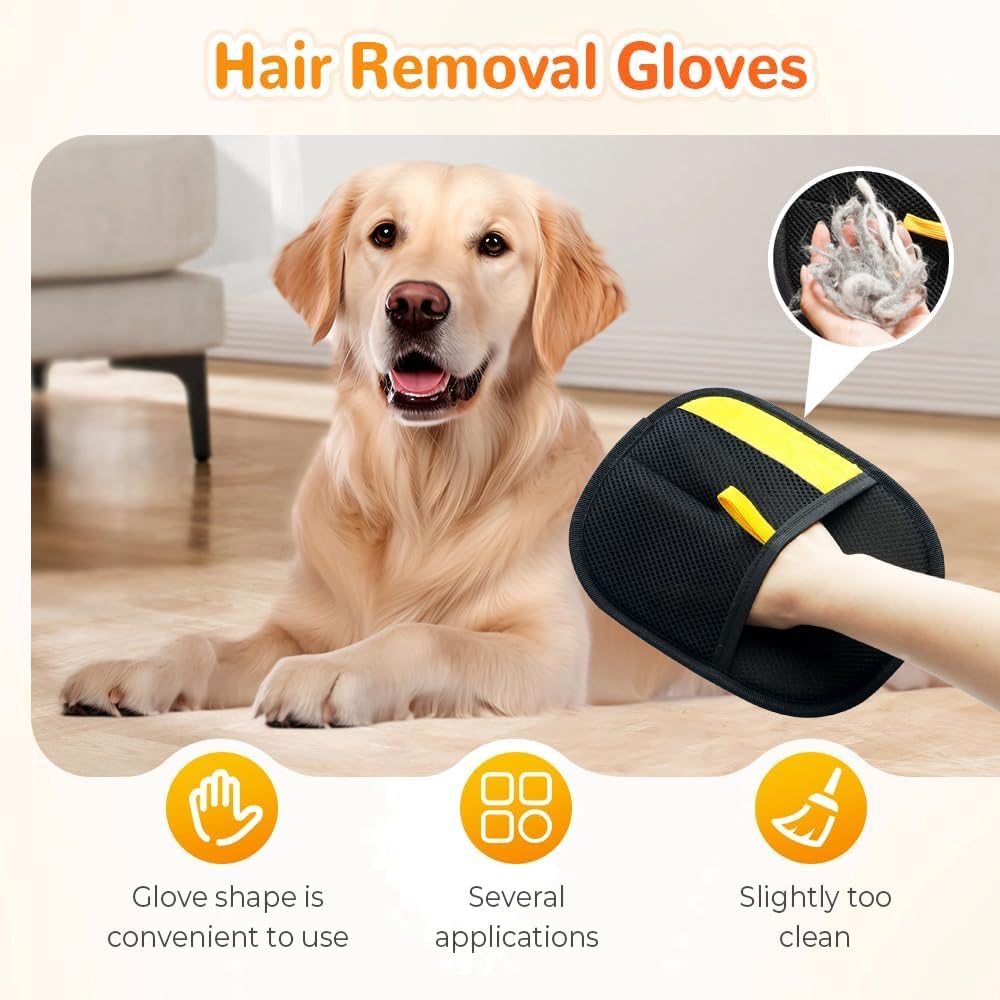 Generic Pet Hair Removal Glove reusable mesh and fabric for eco-friendly grooming.