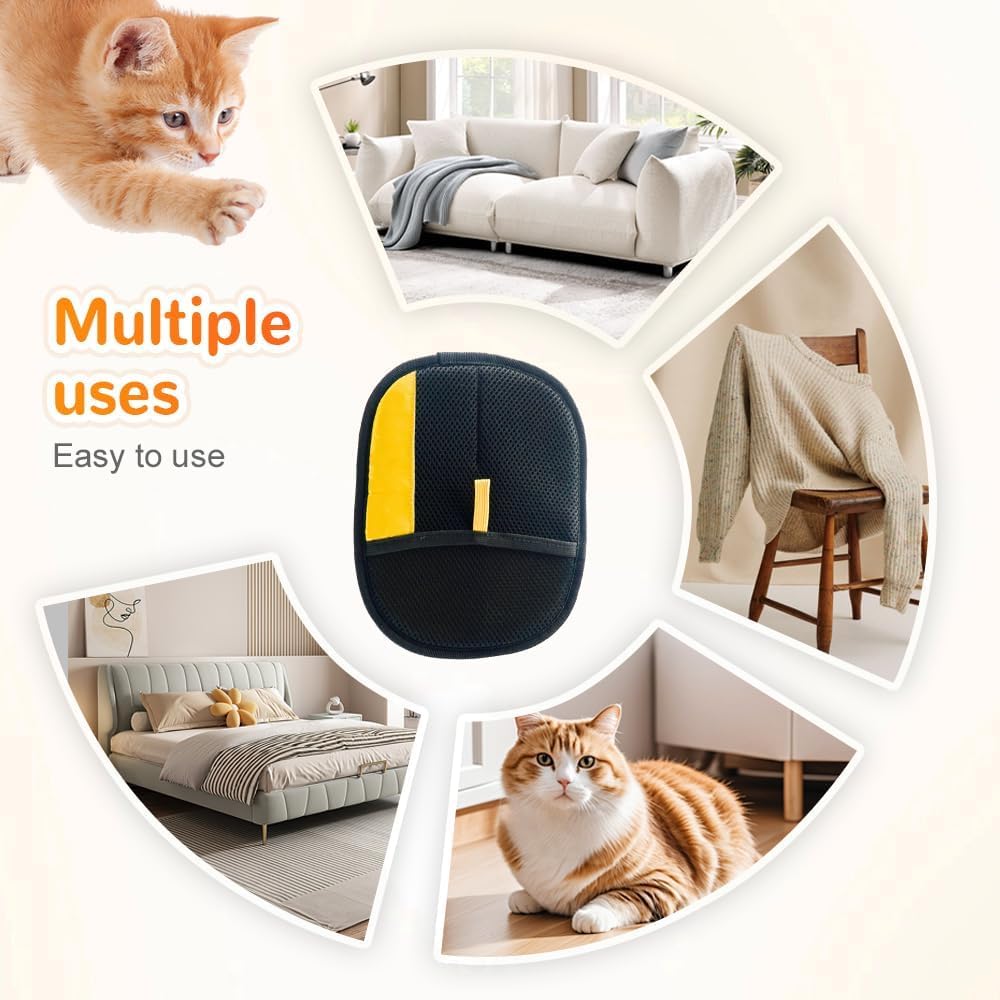 Generic Pet Hair Removal Glove washable design for easy re-use.