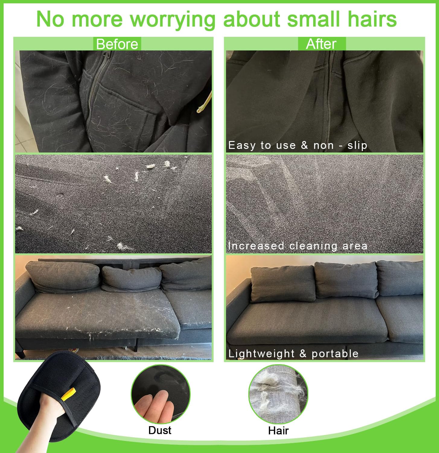 Generic pet hair removal gloves massage-friendly design with pet during grooming.