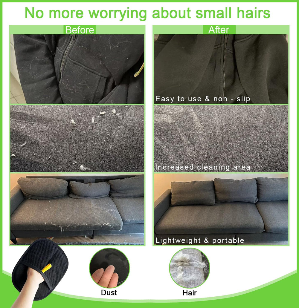 Generic pet hair removal gloves massage-friendly design with pet during grooming.