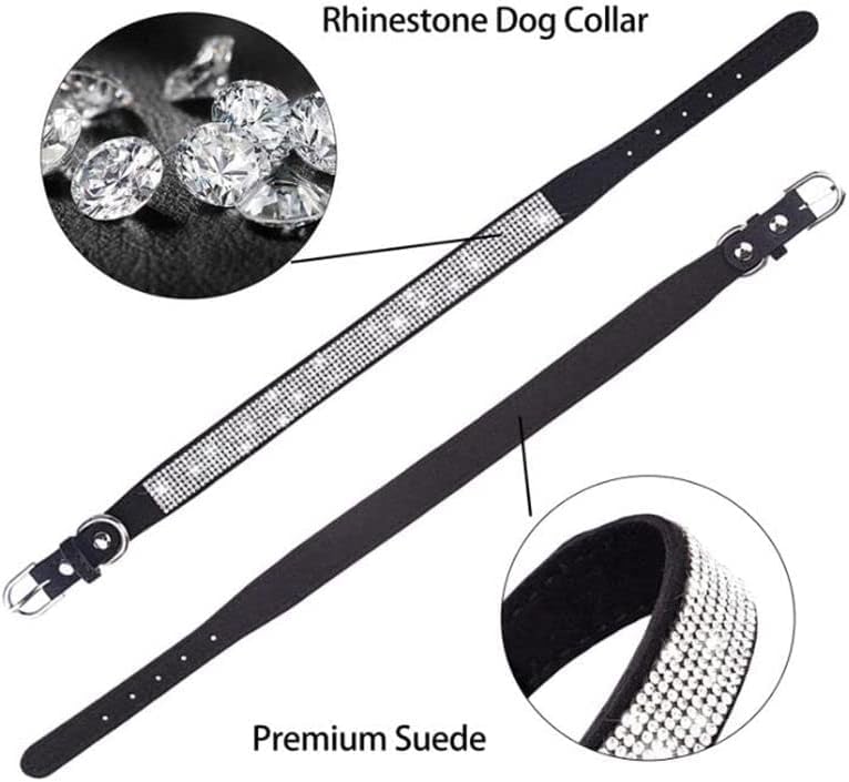 Generic small dog collar crystal-stones on sparkly band for eye-catching charm