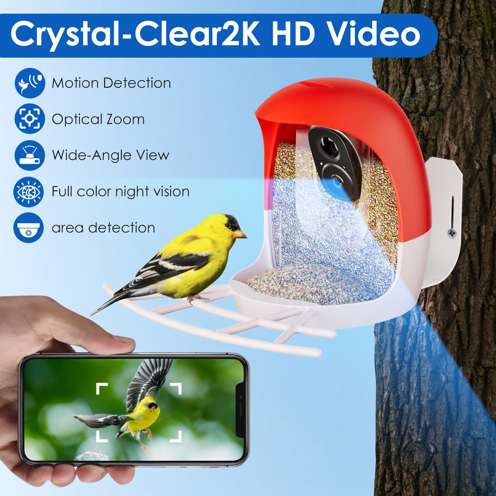 Generic Smart AI outdoor solar bird feeder battery lasts up to six months.