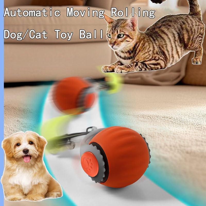 Generic smart interactive cat ball toy - side angle highlights textured silicone surface.
