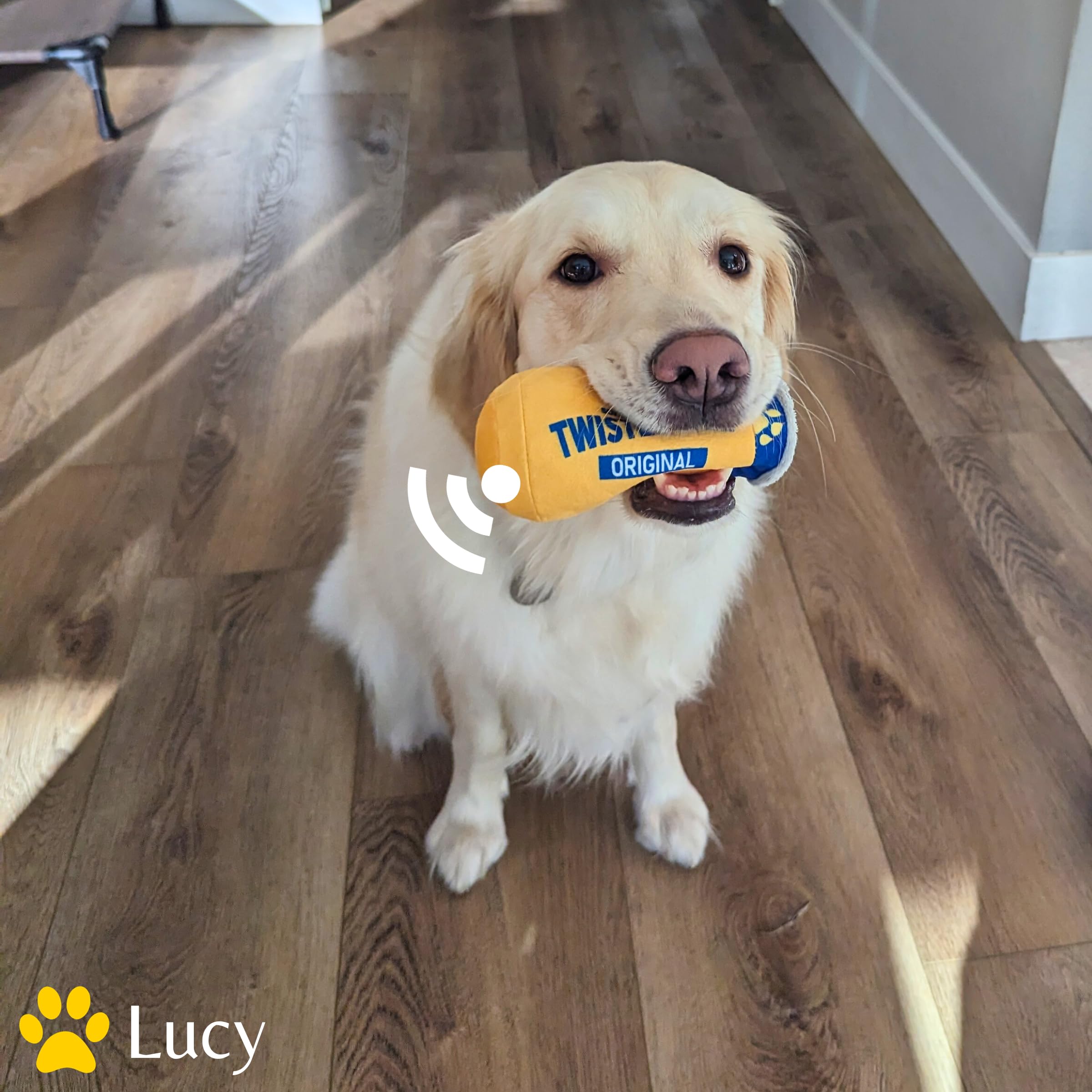 Generic Twisted Tail plush toy celebrating a dog party moment.