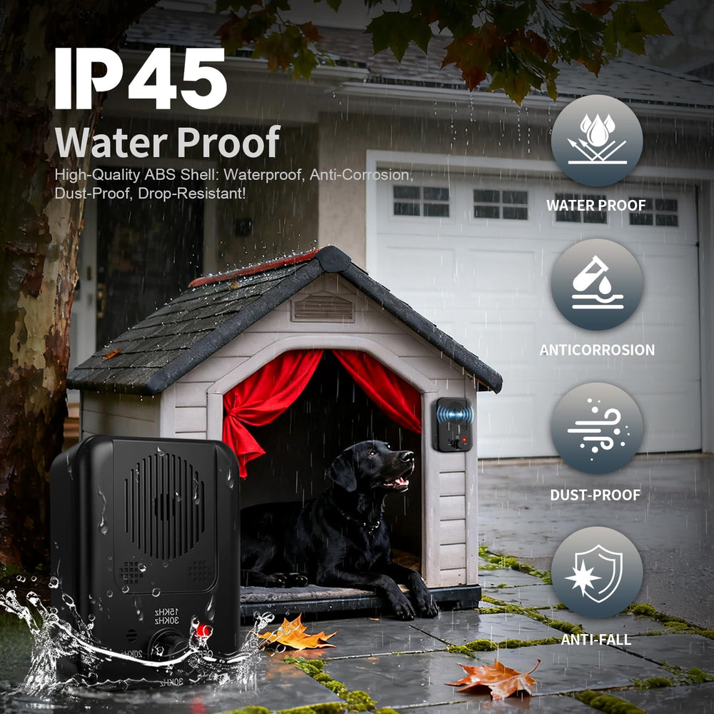 Generic anti-barking-device wall mount setup shows easy installation options
