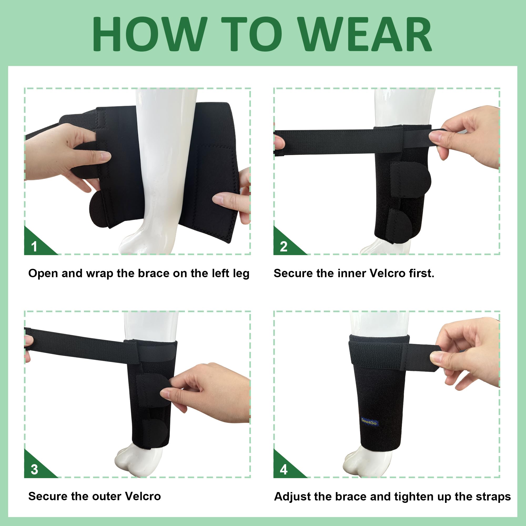GenetGo dog front leg brace wrist stabilization keeps joints balanced during walks