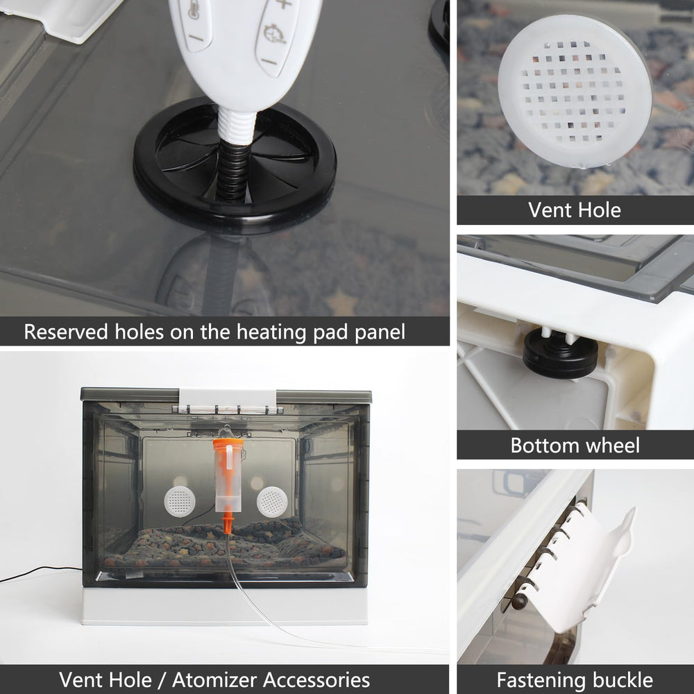 Geniprem Puppy Incubator foldable design enables easy storage and setup.