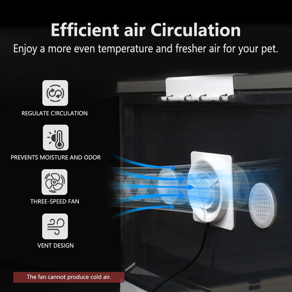 Geniprem puppy incubator side view highlighting air flow and compact design.