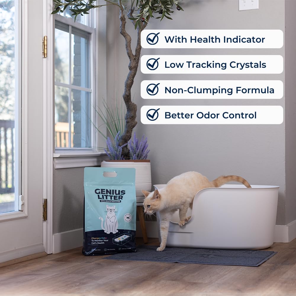 Genius Litter color-changing crystals pour show visual indicator