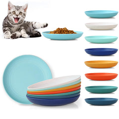 GENLGE cat bowls colorful set for multi-pet households, bright feeding time.