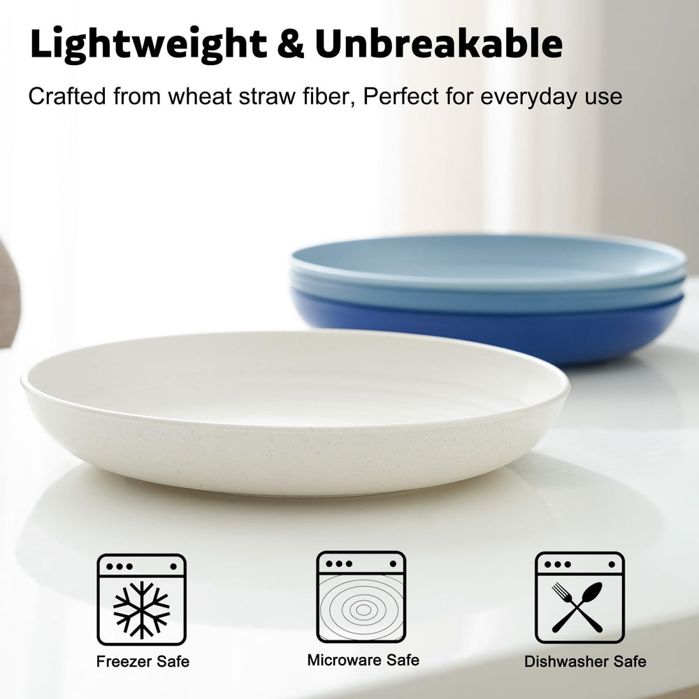GENLGE wide shallow bowls reduce whisker contact during meals.