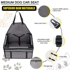 GENORTH dog car seat mesh window highlights breathable comfort and pet visibility.