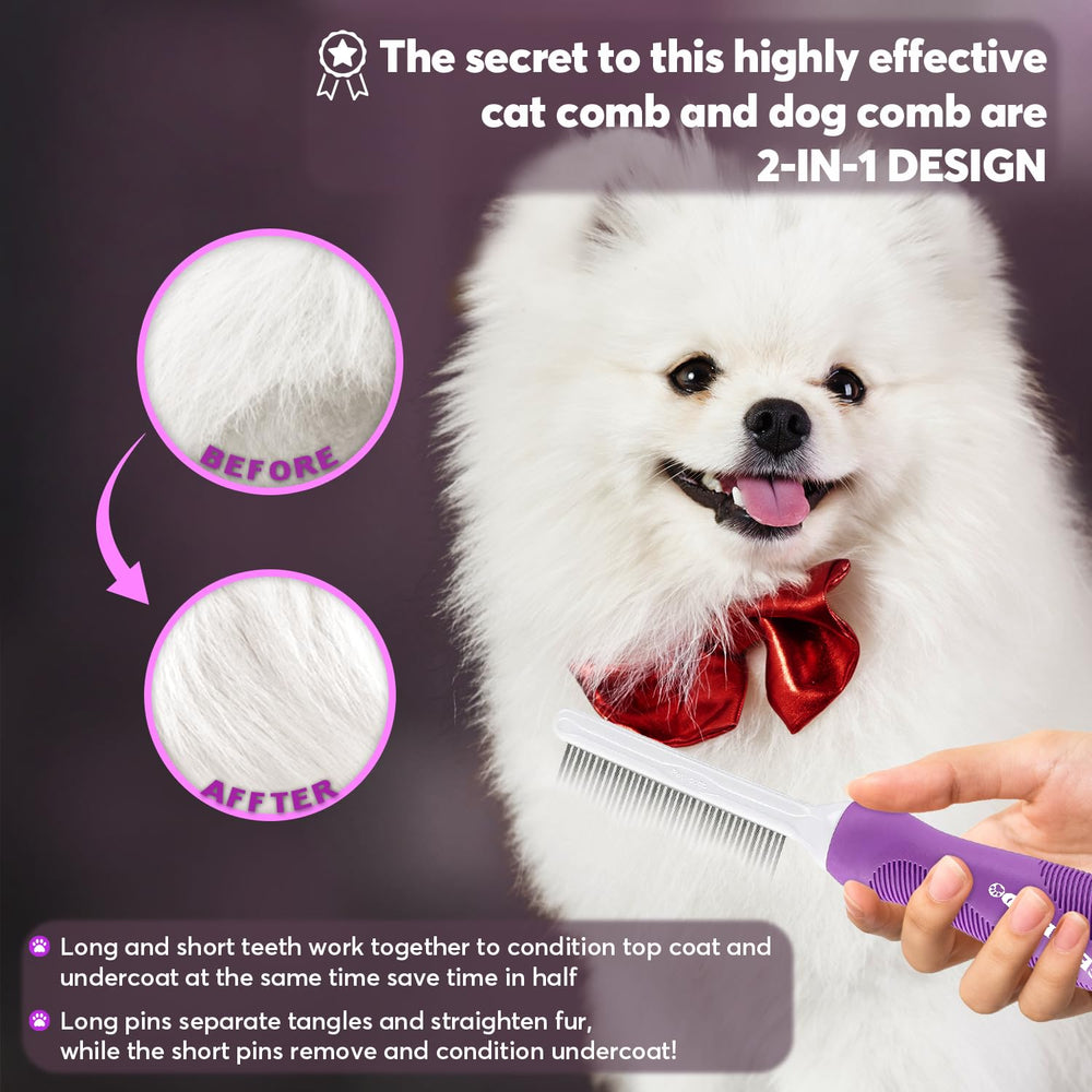 GENPEPADO Grooming Comb's anti-slip handle ensures a secure, comfortable grip.