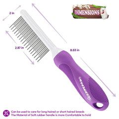 GENPEPADO Grooming Comb features rounded teeth for gentle, skin-safe massage during grooming.