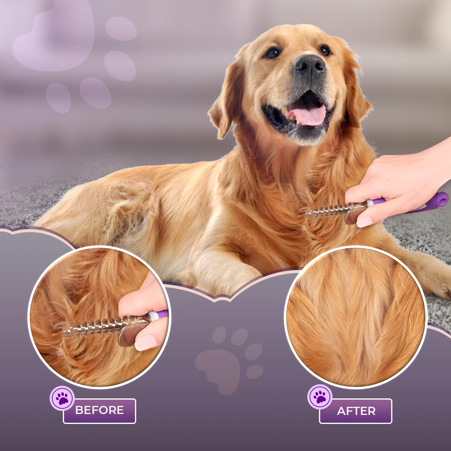 GENPEPADO soft TPR ergonomic non-slip handle for comfortable grooming