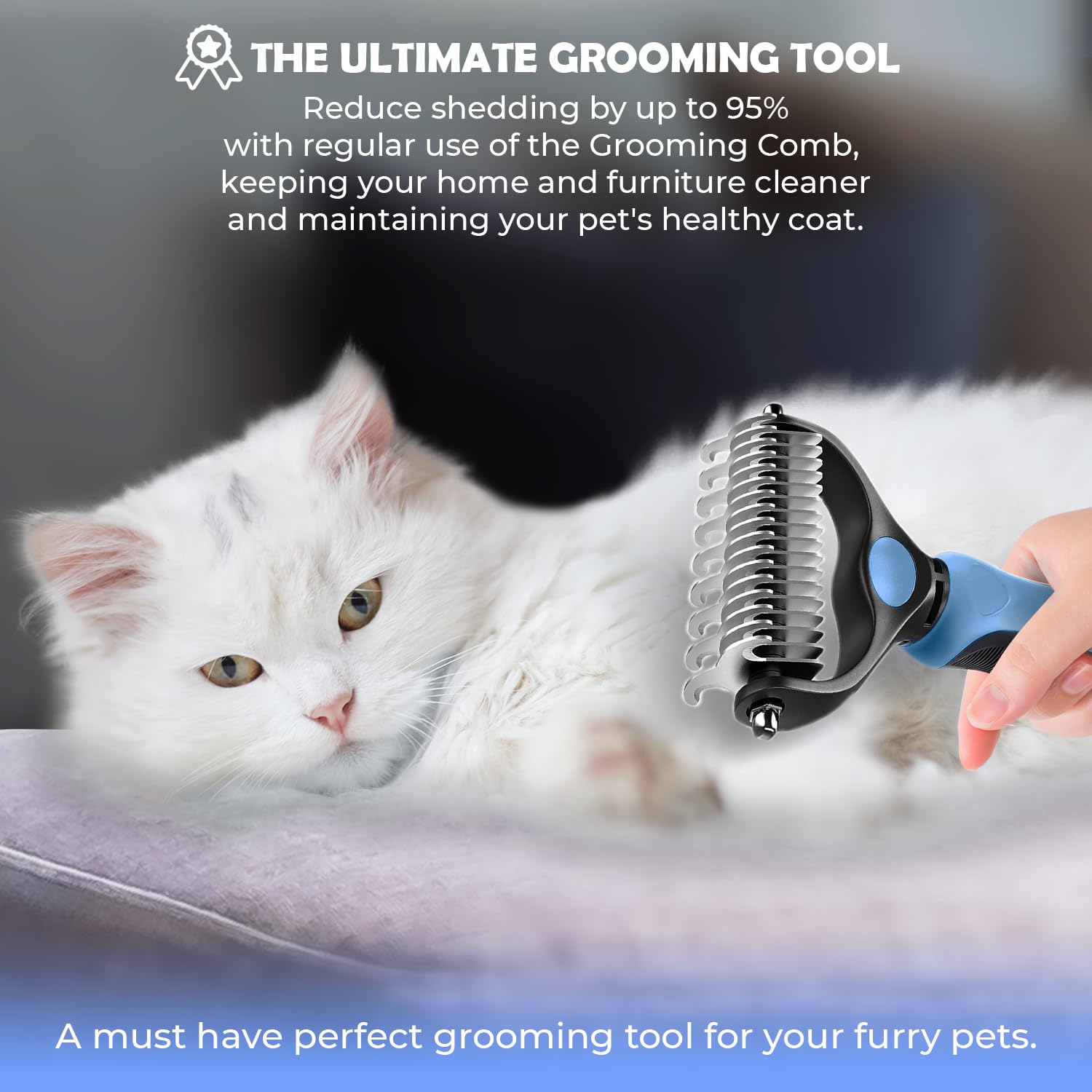GENPEPADO wide-head grooming reduces loose fur and dander during brushing.