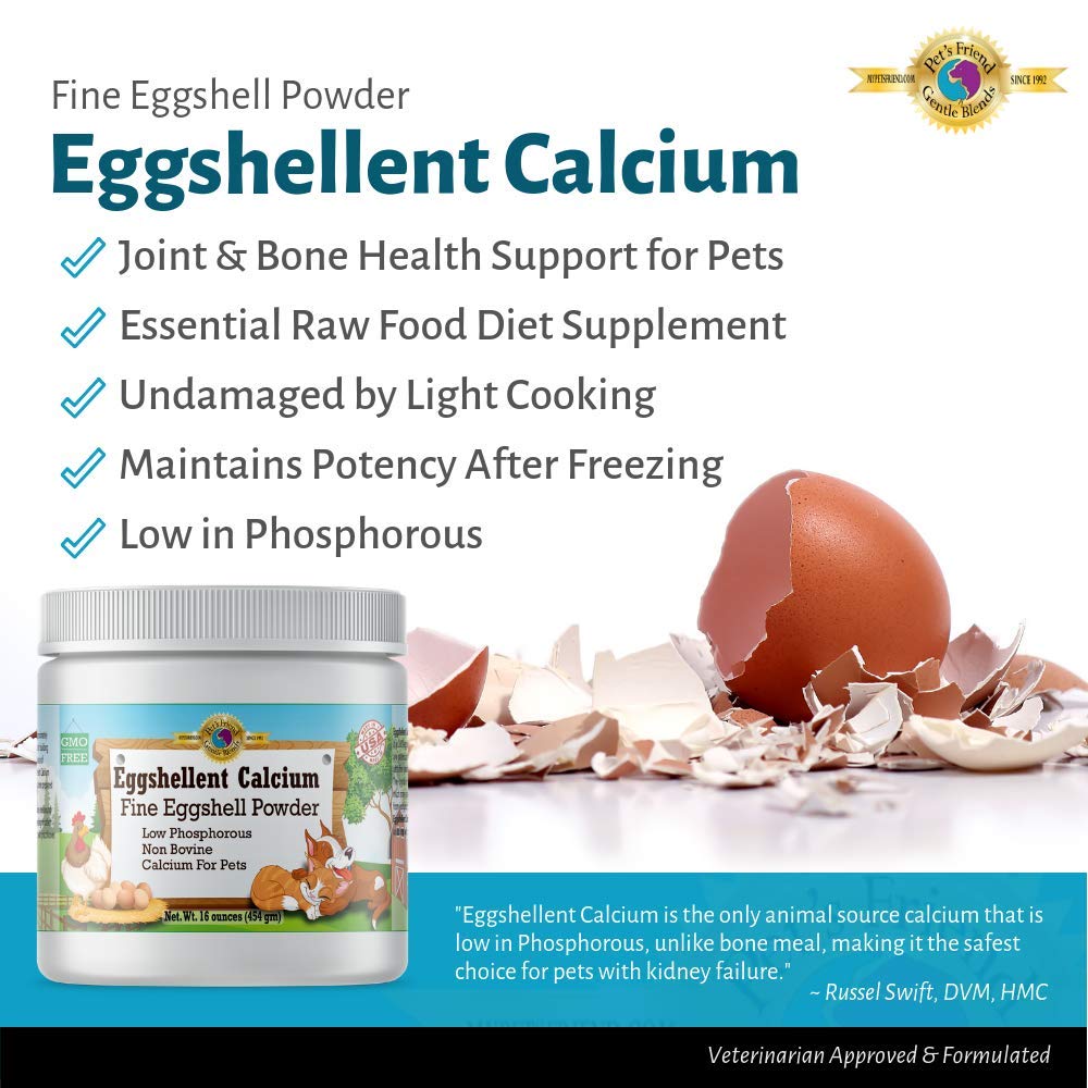 Gentle Blends Pet's Friend eggshellent calcium powder ready to blend into pet food