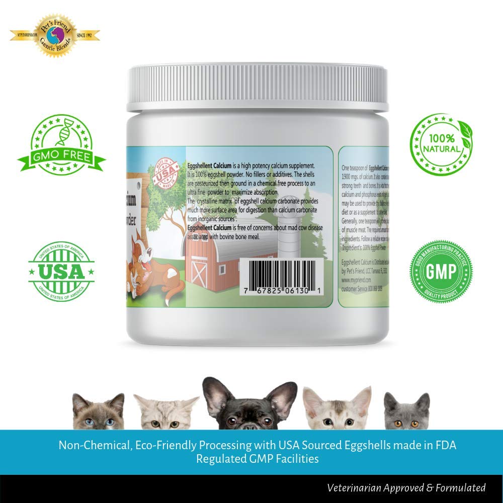 Gentle Blends Pet's Friend eggshellent calcium teaspoon-dosing demonstrates easy meal mixing for pets