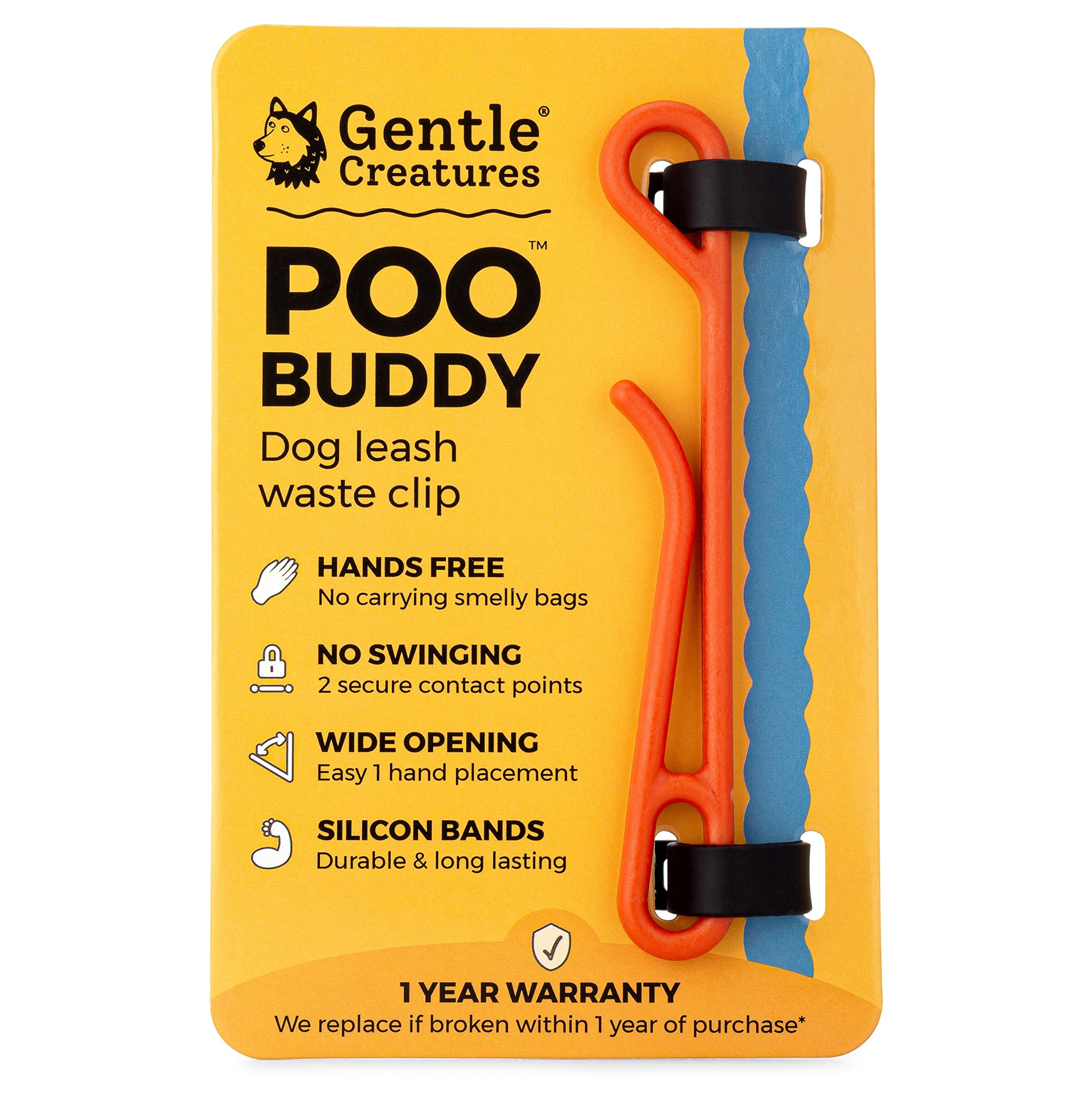 Gentle Creatures Poo Buddy dual contact points keep it steady on the leash.