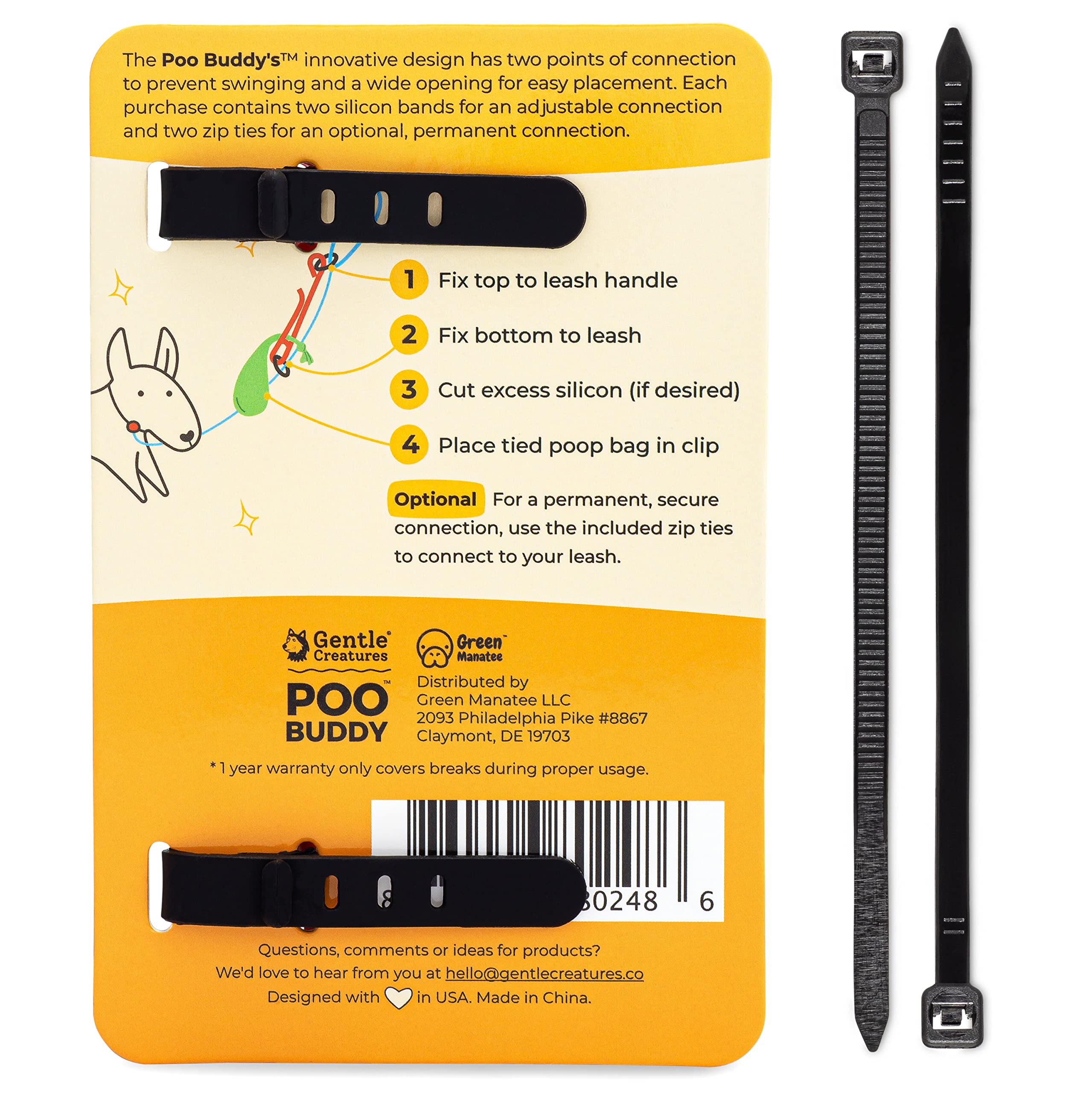 Gentle Creatures Poo Buddy wide opening simplifies one-handed bag insertion.