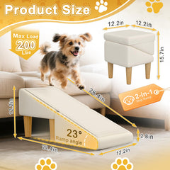GenxQian dog ramp unfolded at 23-degree incline for easy climbs.