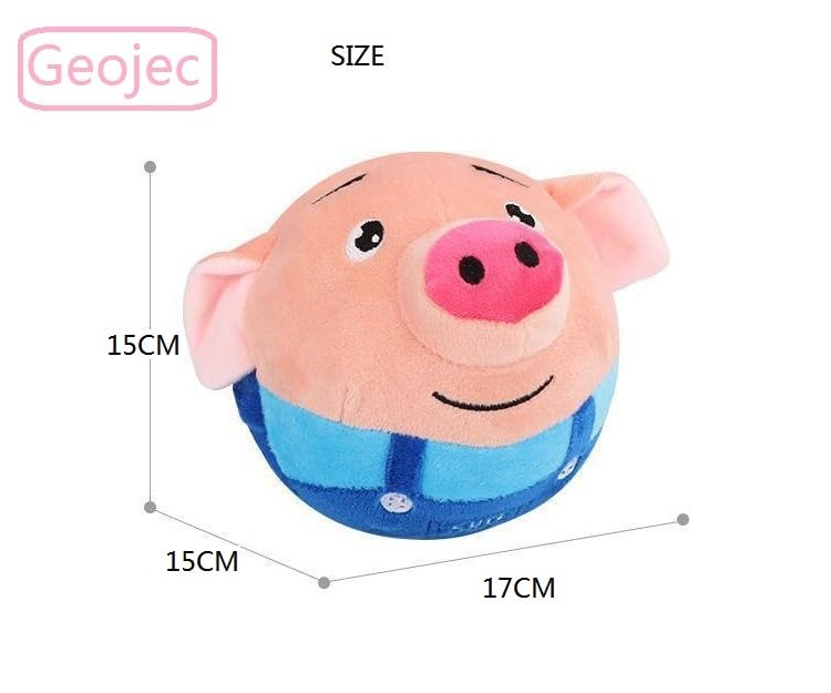 Geojec Interactive Dog Ball blue pig gift-ready packaging.