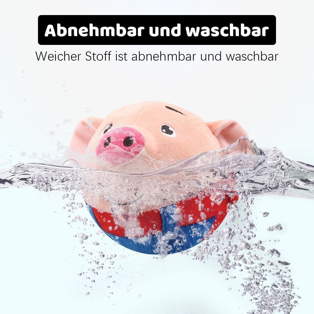 Geojec Interactive Dog Ball blue pig indoor outdoor ready.
