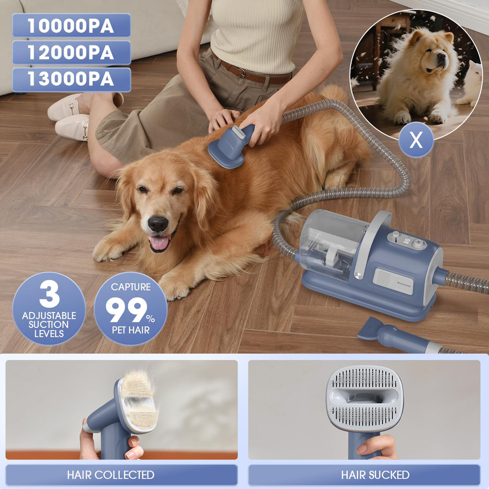 Geoorood dog grooming vacuum-dryer kit clippers provide smooth trimming capability