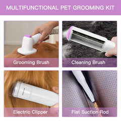 Geoorood vacuum captures pet hair during brushing, reducing cleanup after grooming sessions.