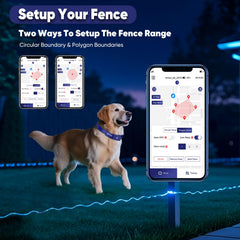 GeoPaws fence options including circle and polygon shapes for flexible layouts