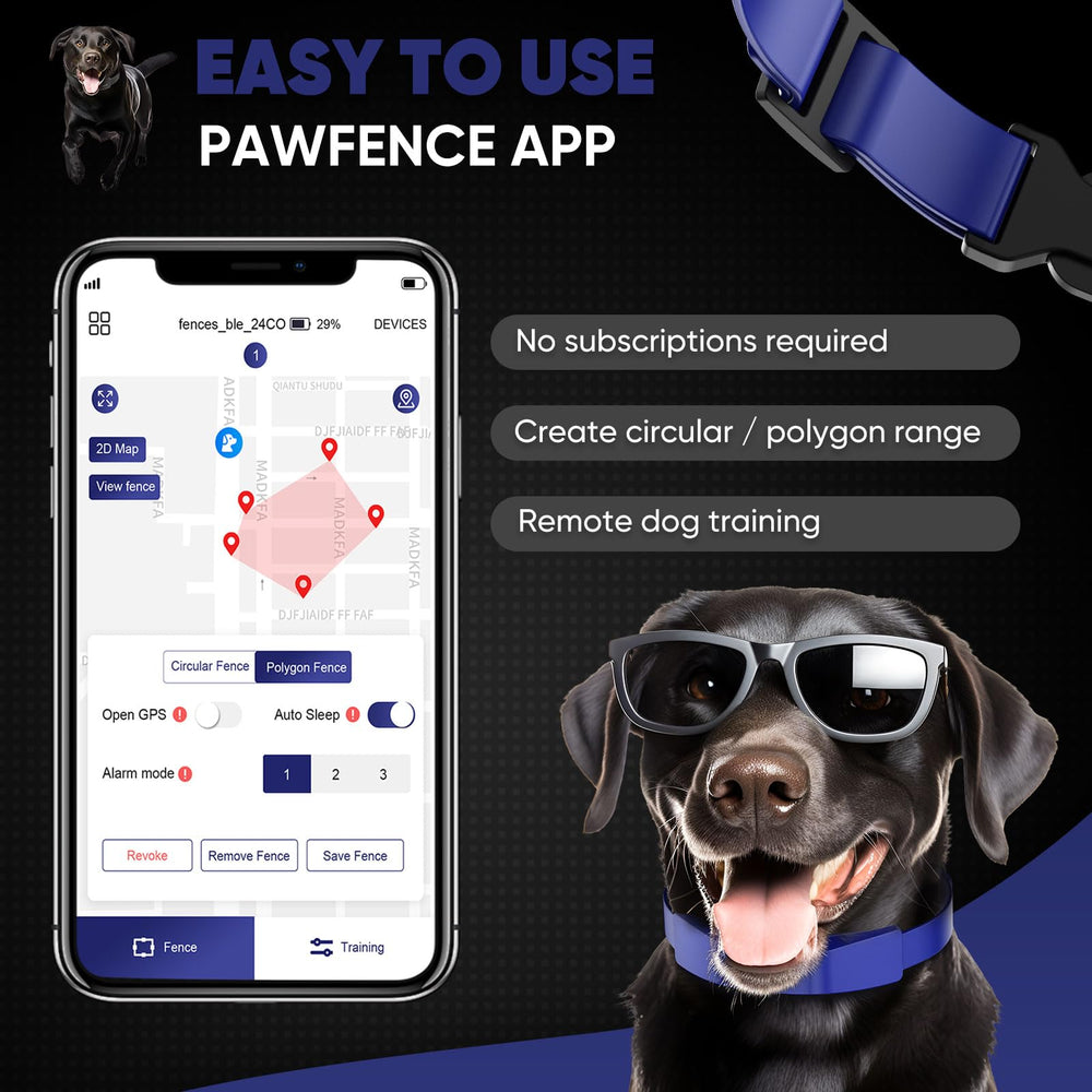 GeoPaws GPS Fence collar adjusted to fit a medium dog’s neck