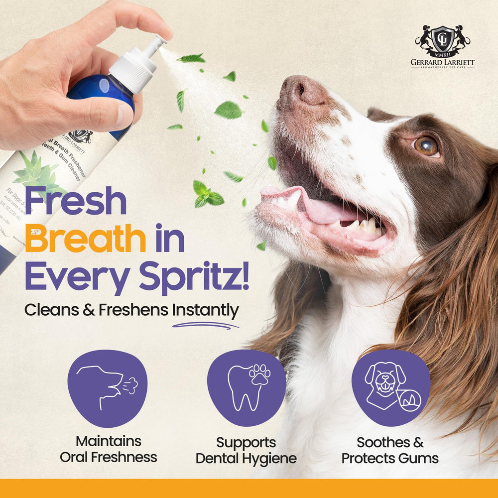Gerrard Larriett mouthspray for dogs and cats application for quick breath refresh.