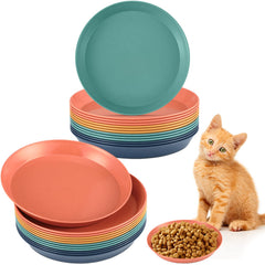 Gerrii 24-piece cat bowls in four colors arranged for daily feeding versatility