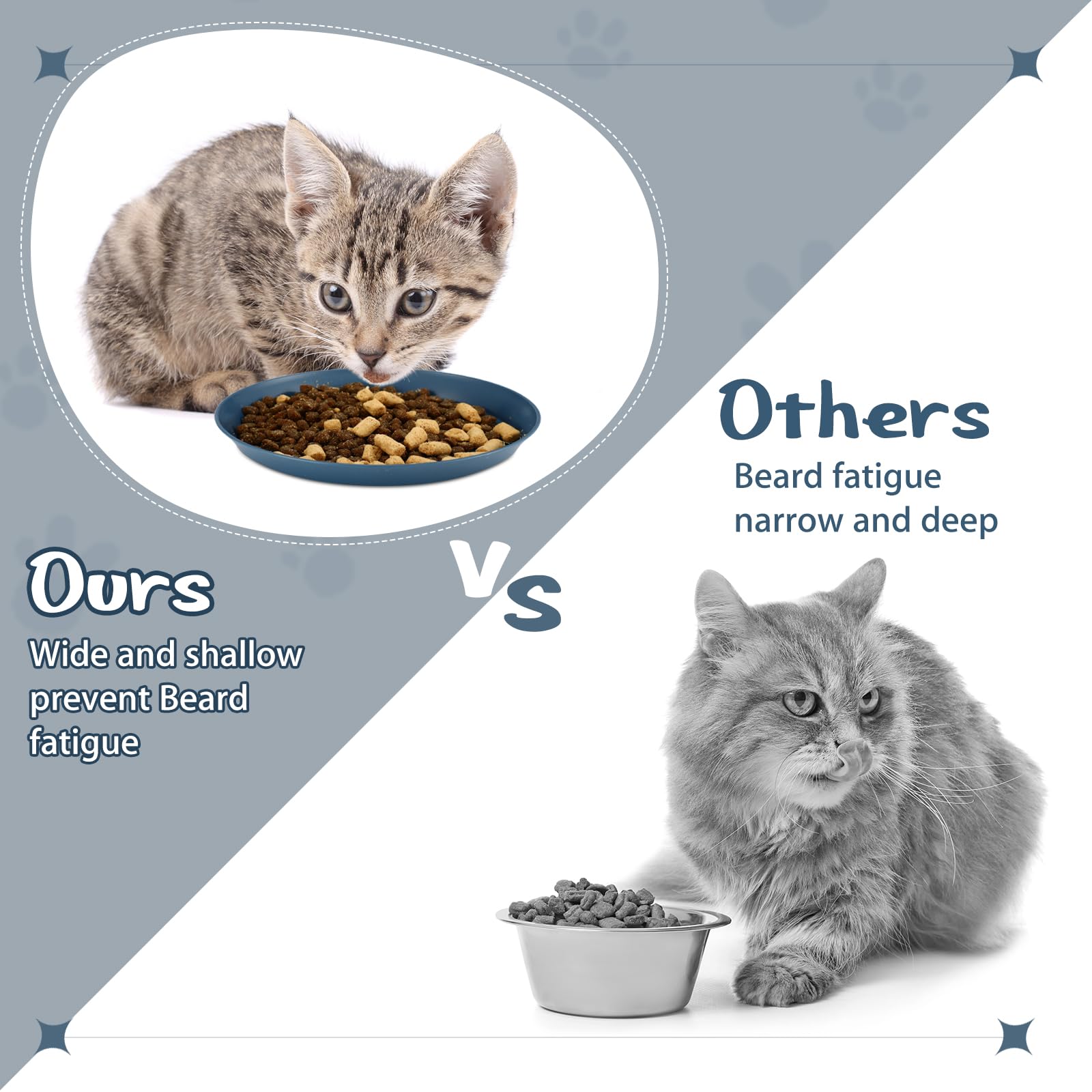 Gerrii 6-inch shallow cat dish reduces beard contact