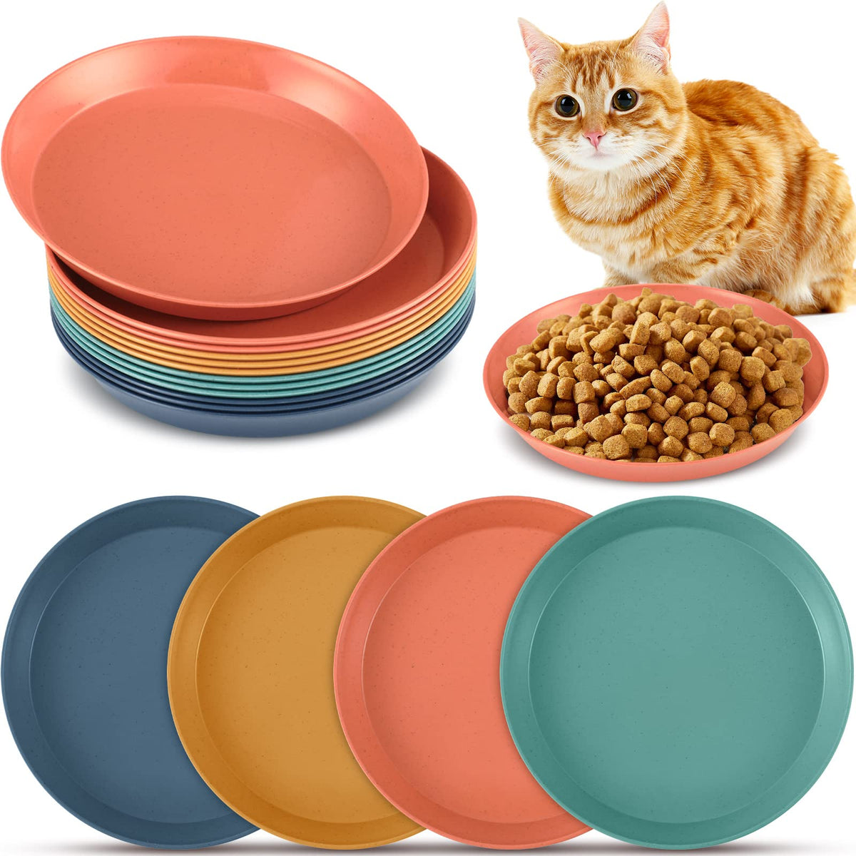 Gerrii beard-fatigue-relief cat bowls green for whisker-friendly dining