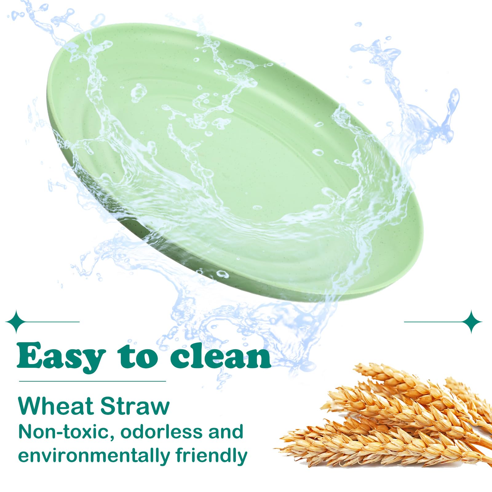 Gerrii colorful wheat straw bowls arranged for easy cleanup and regular rotation.