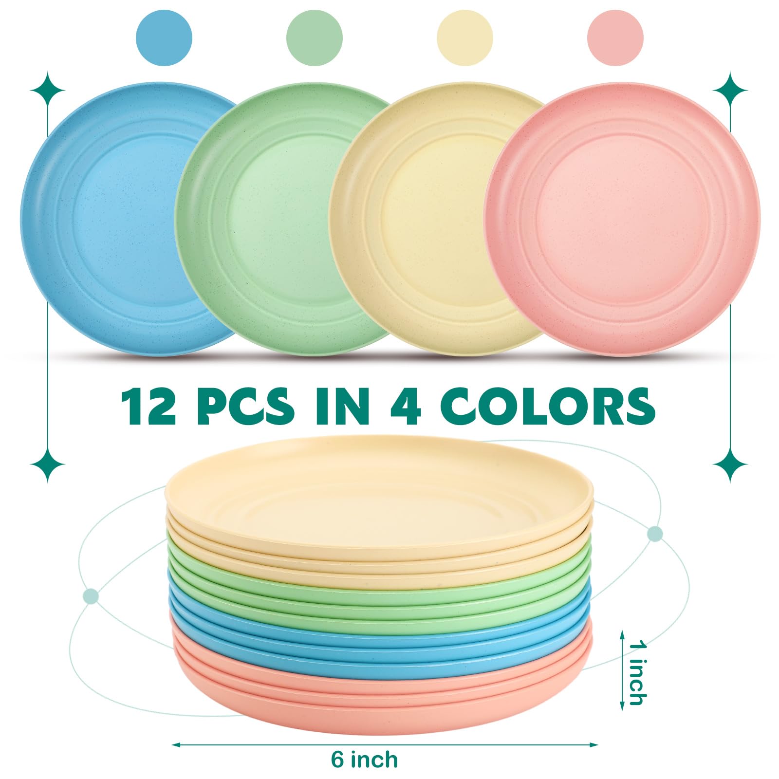 Gerrii wheat straw cat bowls colorful set displays four colors for daily pet dining.