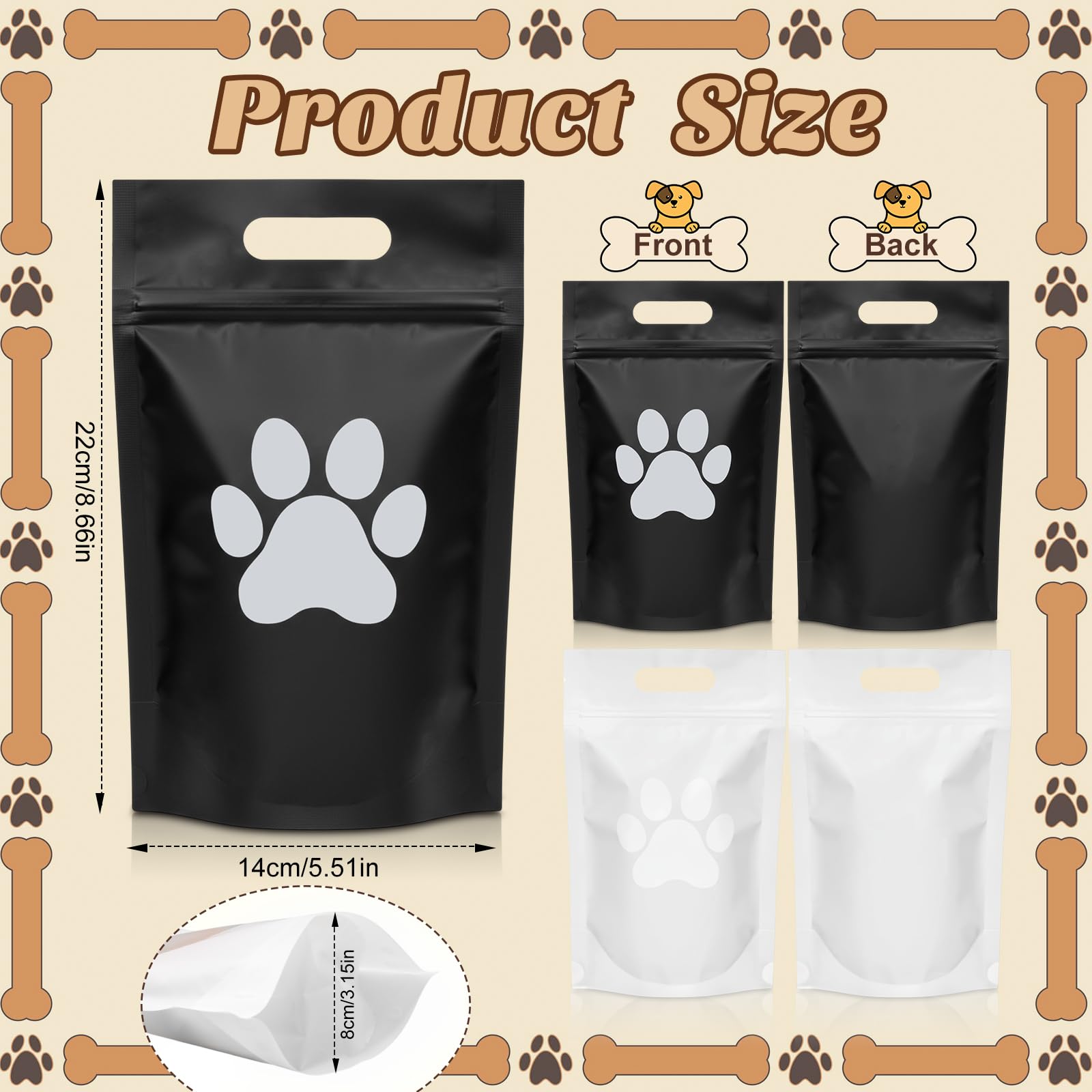 Gersoniel dog party bags with paw window are great for events.